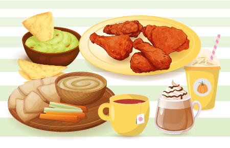 Variety of food on a table