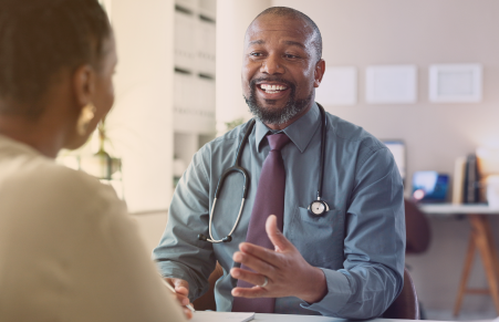 doctor smiling at patient