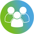 Persons in a green circle