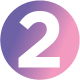 2 in a purple and pink gradient circle